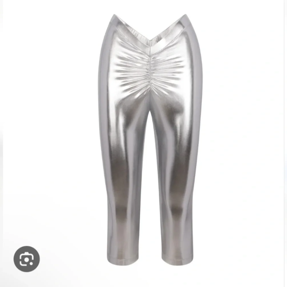 (A8)‎ Skims Metallic Swim V Waist Pant Rouched Silver Nickle, size XL, NWT